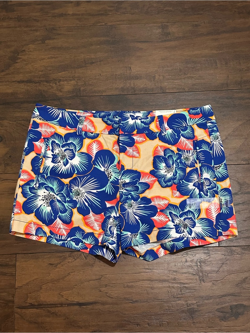 STYLUS Floral Print Blue & Orange Women's Shorts 10
